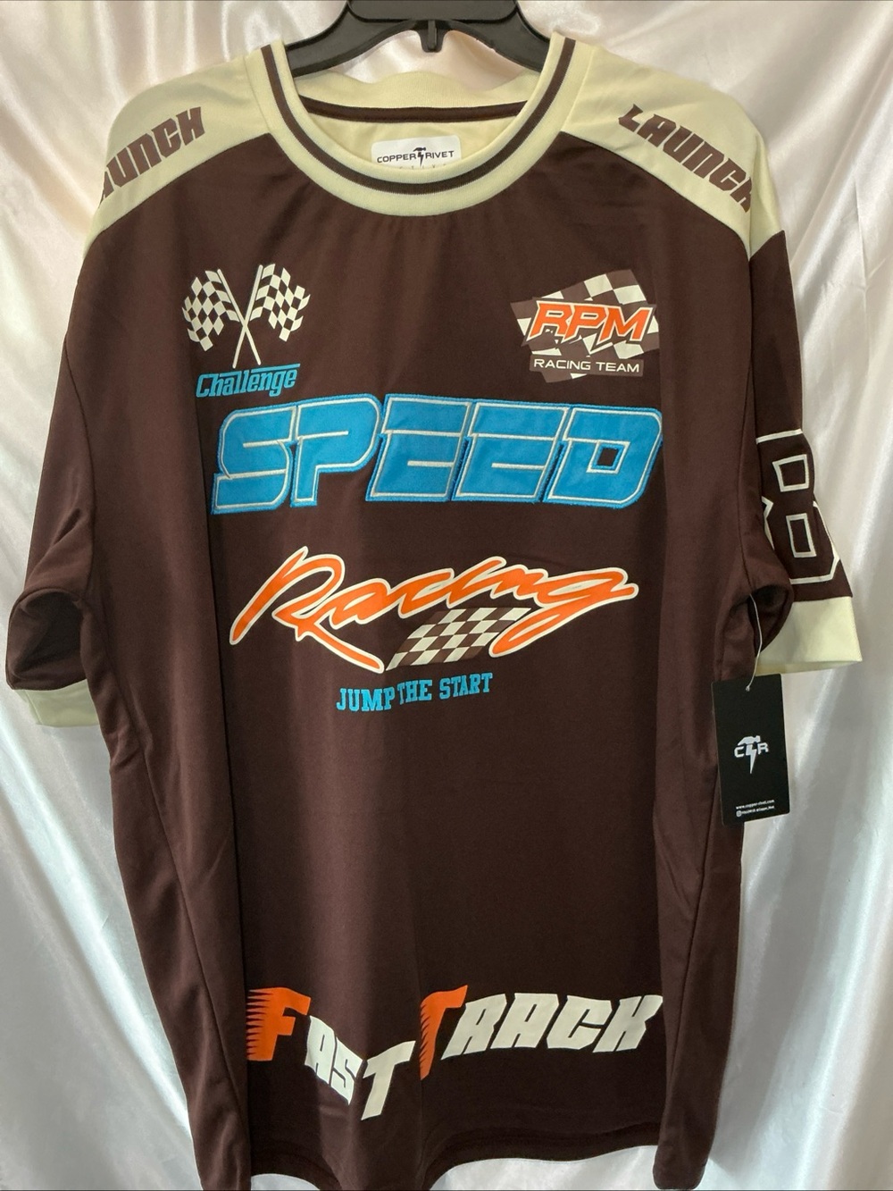 NWT Copper Rivet Speed Racing Motorsports Jersey XL Brown
